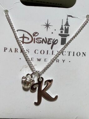 Initial K and Mickey Mouse Icon Necklace